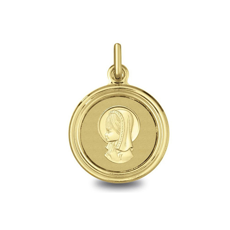 Vierge jeune aureolee - Médaille baptême or | Carat et Moi