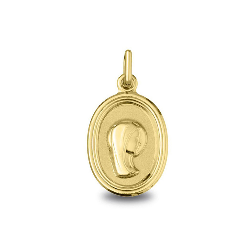 Vierge jeune aureolee - Médaille baptême or | Carat et Moi