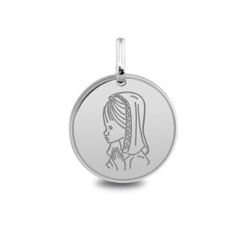 Vierge jeune priant - Médaille baptême or | Carat et Moi