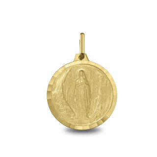 Vierge Lourdes - Médaille baptême or | Carat et Moi
