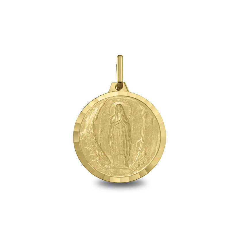 Vierge Lourdes - Médaille baptême or | Carat et Moi