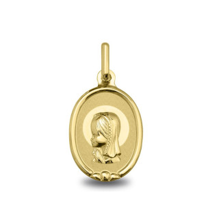 Vierge jeune aureolee - Médaille baptême or | Carat et Moi