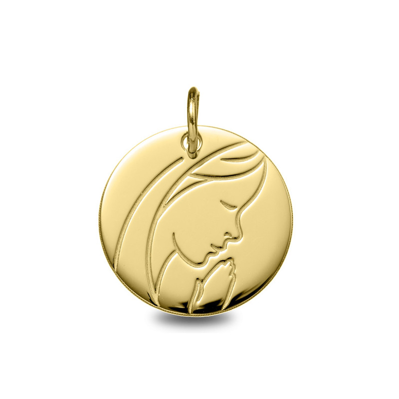Vierge jeune - Médaille baptême or | Carat et Moi