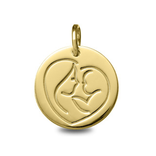 Vierge Marie et Enfant - Médaille baptême or | Carat et Moi