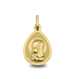 Vierge jeune aureolee - Médaille baptême or | Carat et Moi