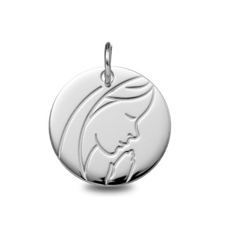 Vierge jeune - Médaille baptême or | Carat et Moi