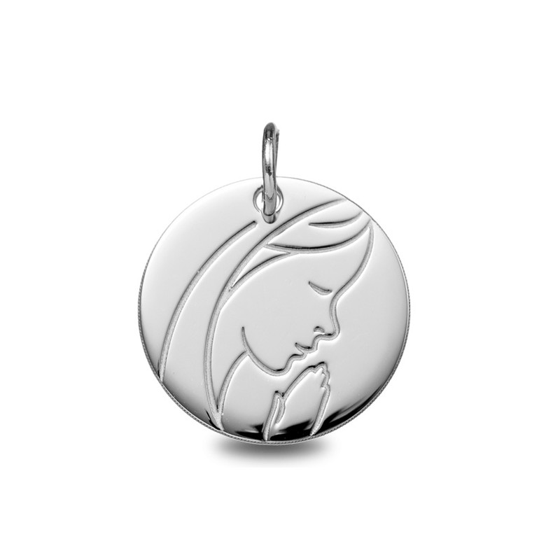 Vierge jeune - Médaille baptême or | Carat et Moi