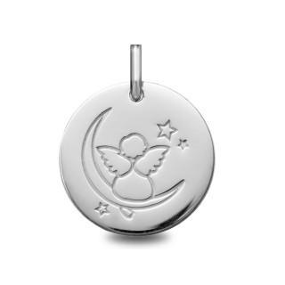 Ange lune - Médaille baptême or | Carat et Moi