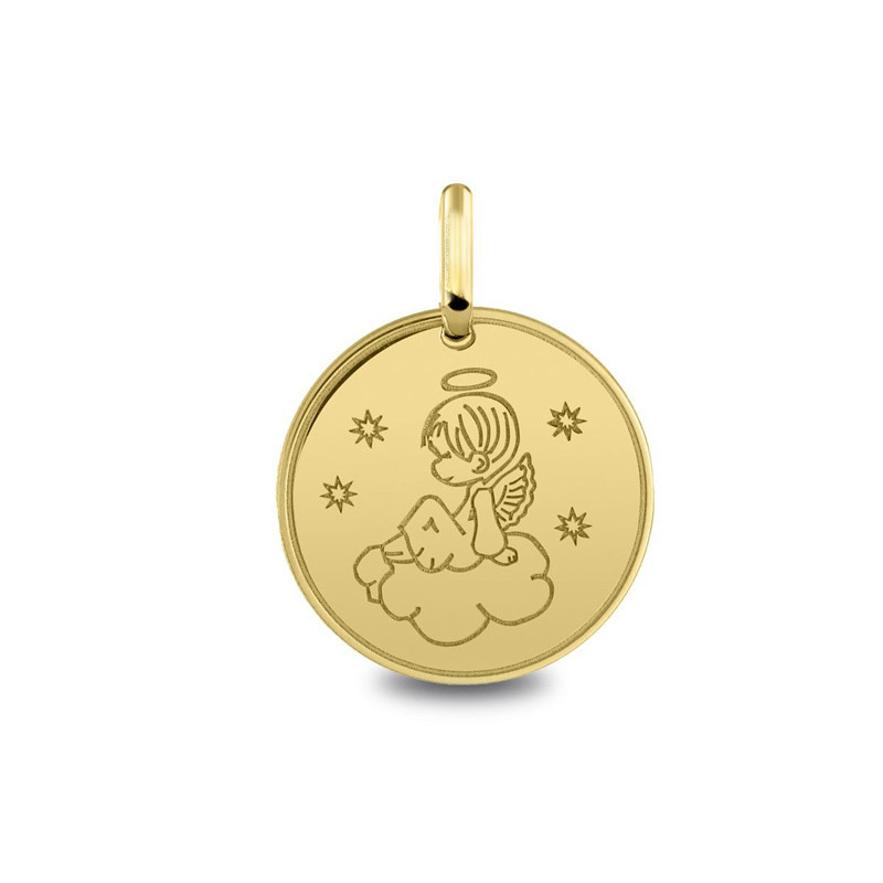 Ange nuage - Médaille baptême or | Carat et Moi