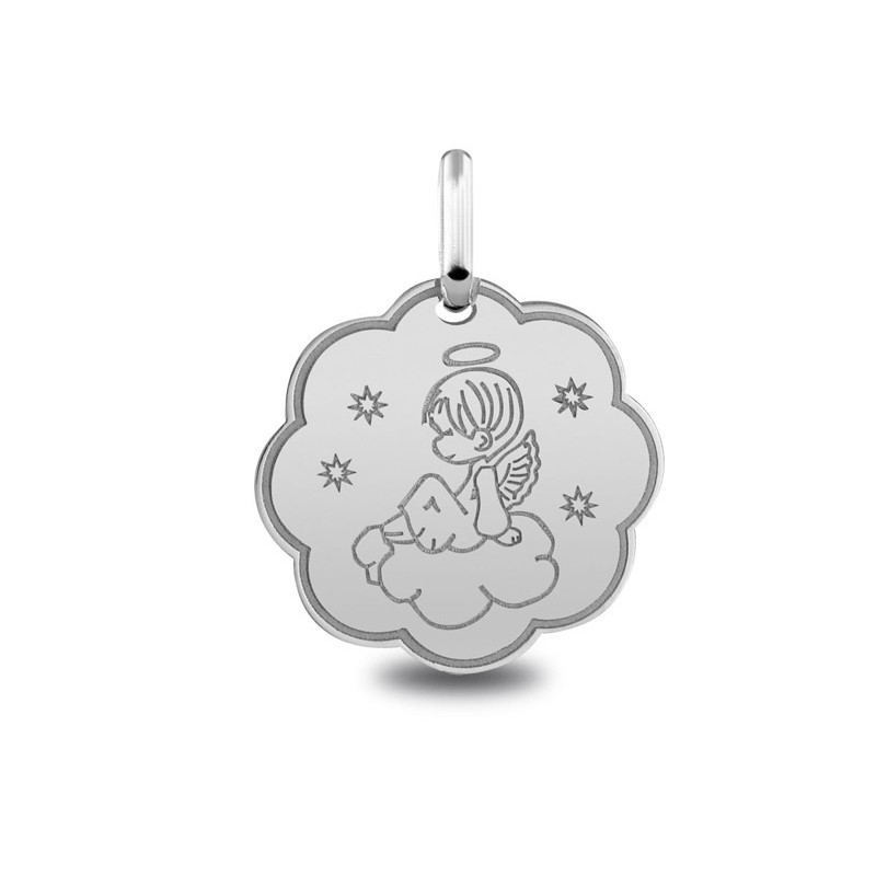 Ange nuage - Médaille baptême or | Carat et Moi