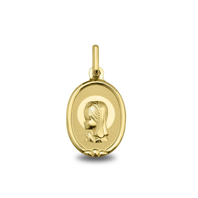 Médaille Vierge jeune aureolee | Carat et Moi
