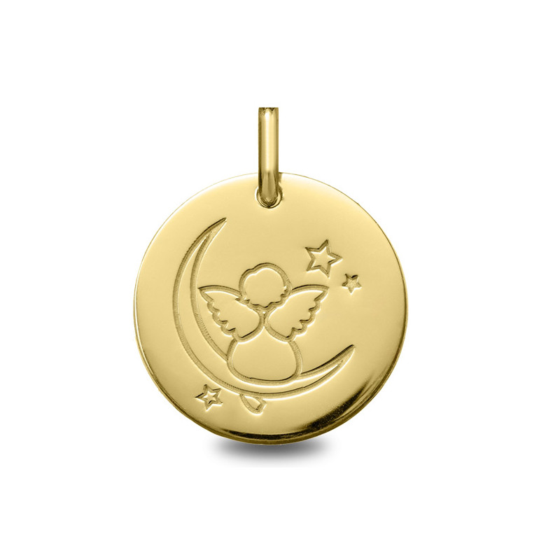 Médaille Ange et Lune | Carat et Moi