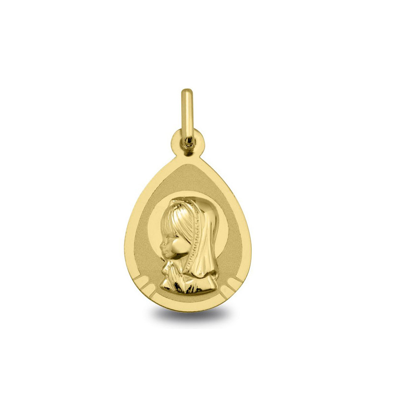 Médaille Vierge jeune aureolee | Carat et Moi