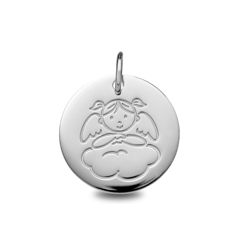 Médaille de baptême : Médaille Ange Jeune Fille | Carat et Moi