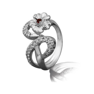 Lyre - Bague or blanc saphir et diamant