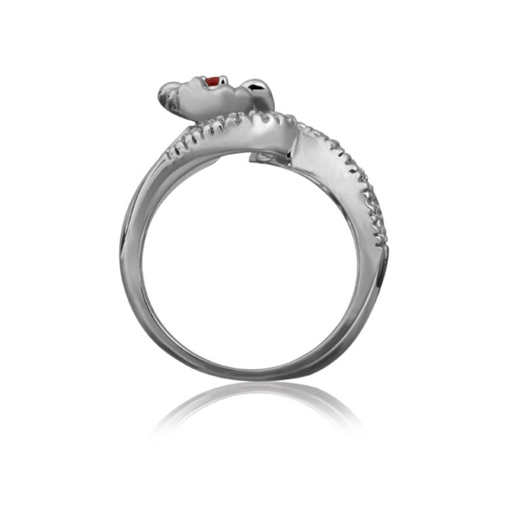 Lyre - Bague or blanc saphir et diamant