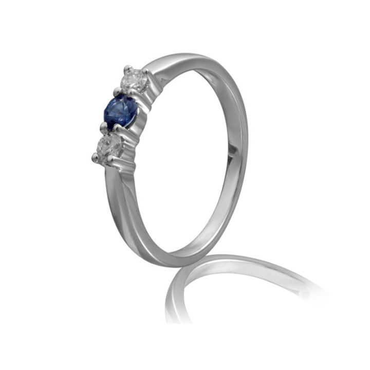 Ceryx - Bague or blanc saphir et diamant