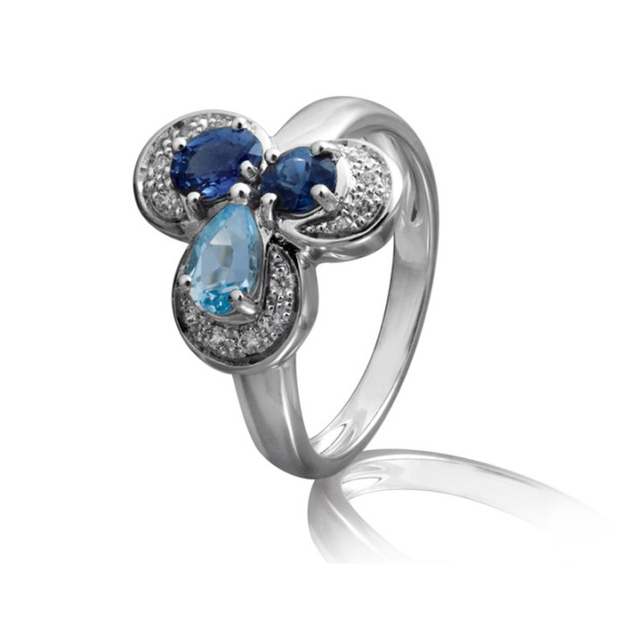 Atalante - Bague or blanc saphir et diamant