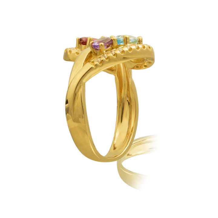 Zephir - Bague or jaune améthyste et diamant