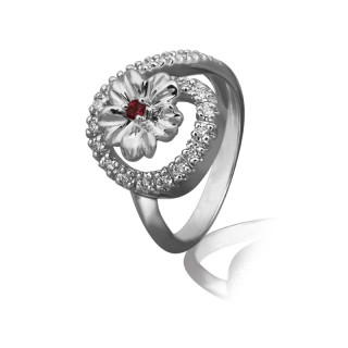 Lyre - Bague or blanc saphir et diamant