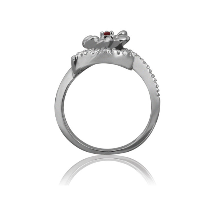 Lyre - Bague or blanc saphir et diamant