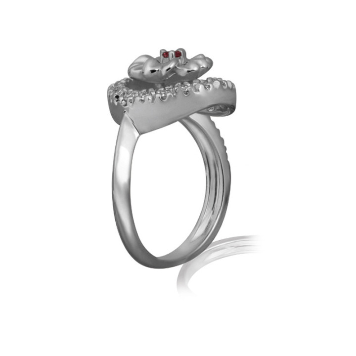 Lyre - Bague or blanc saphir et diamant